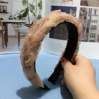 发箍女头箍发捆百搭外出压发卡简约韩国头窟复古气质宽边麻花辫子 泡泡纱麻花卡其色