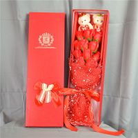 毕业季生日礼物女送女友朋友老婆媳妇闺蜜惊喜给异地恋创意实用的 11朵红花2熊+红盒