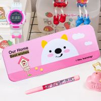 韩版笔袋女简约ins潮双层日系初中小学生文具盒儿童少女心铅笔盒 双层粉兔-粉色 ---(无赠品)---