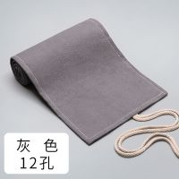 灰色帆布卷笔袋36/48/72孔大容量学生笔帘男女生素描彩铅绘画专用 灰色 12孔