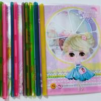 小学生包书皮16 kA4栏杆卡通包书皮加厚透明抽杆夹书套栏杆夹书壳 16k女孩(包课本用) 5个装