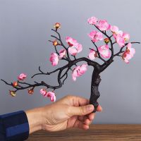 中式仿真梅花枝腊梅假花干花摆设家居客厅玄关橱窗装饰花花艺摆件 粉色一支