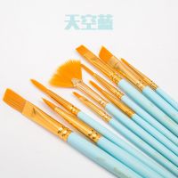 乔尔乔内鸟语系列10支装水粉水彩画笔尼龙毛丙烯油画颜料笔刷套装 天空蓝