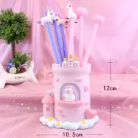 可爱独角兽笔筒摆件少女心儿童卡通学生笔筒送全班同学生日小礼物 2021-18独角兽笔筒-粉色 普通盒子