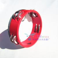 奥尔夫乐器8寸双排铃鼓 儿童舞蹈打击乐器仿羊皮手鼓 幼儿园拍鼓 6英寸直径15cm双排红色.