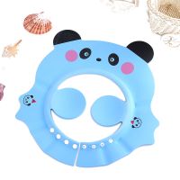 儿童浴帽洗发帽防水护耳婴幼儿洗澡帽宝宝洗头神器洗澡洗头帽 单独一个浴帽 熊猫蓝色