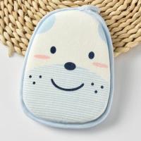 宝宝沐浴棉婴儿洗澡海绵儿童搓澡巾浴擦新生儿洗头刷神器海棉澡巾 笑脸款 天蓝色