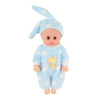 儿童会说话的洋娃娃玩具女孩智能仿真娃娃婴儿陪睡宝宝可爱布娃娃 毛绒蓝兔 无声版