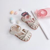 包头儿童宝宝凉鞋女2021夏季新款小女孩公主风韩版软底防滑鞋子女 米白色[90] 21 内长13.5cm