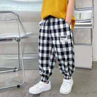 男童防蚊裤夏季薄款儿童裤子炸街童装宝宝黑白格子灯笼裤春夏长裤 黑白格子 图片色 90 可开档