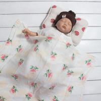 新款韩版卡通夏季轻柔婴儿盖毯双层纱布竹棉新生儿包巾浴巾薄被子 竹棉双层随机60*70cm