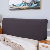 弹力万能床头罩床头套防尘罩弧形半圆欧式实木异形软包床头套通用 纯色灰色 床头长(110-130厘米)