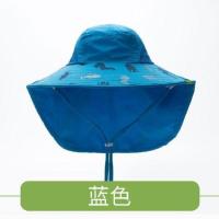 KK树儿童帽子男童遮阳帽女童防晒帽大帽檐防紫外线宝宝太阳帽沙滩 海洋款:蓝色 小码:48-52CM 1-3岁