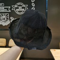 日系宝宝帽子网帽儿童遮阳防晒太阳帽男女童水桶帽网眼渔夫帽草帽 黑色 48-52CM/2-6岁