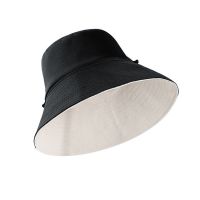 南极人帽子女新款百搭春夏遮阳骑行防紫外线太阳防晒帽双面渔夫帽 黑色杏色双面