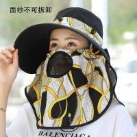 顶瓜瓜夏季采茶太阳帽子女遮阳帽韩版防紫外线遮脸户外骑行休闲帽 普通款-不可拆卸-藏青色