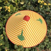 春夏农民防晒防雨塑料斗笠帽遮阳防紫外线雨布帽子舞蹈帽劳保帽子 三叶款 单个不送