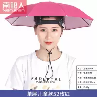 南极人头戴雨伞双层防风防雨钓鱼伞帽头戴式雨伞防晒折叠头顶雨伞 儿童款 1件