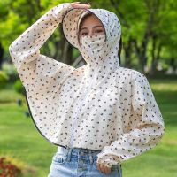 遮阳帽女夏遮脸防紫外线太阳帽护颈护胳膊披肩大檐防晒帽骑电动车 米色 均码(80-180)斤