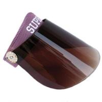 夏季加长帽檐防紫外线太阳帽男女骑车抗UV遮阳帽空顶镜片防晒帽 紫色[送防风绳]