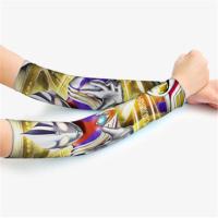 儿童防晒袖子套男奥特曼印花冰丝袖头手臂套女学生印花袖防晒防虫 迪迦冰丝防晒袖 1对小号(7岁以下)