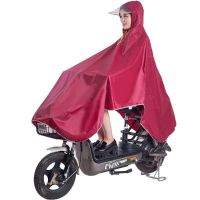 雨衣电动车自行车单人男女士面罩成人加厚加大防暴雨骑行雨披雨具 自行车[大帽檐]--红色