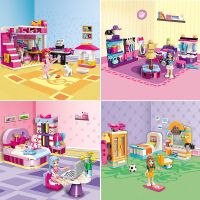 4盒启蒙4101卧室套装艾比桃乐丝艾米丽雪莉房间女孩积木拼装玩具 卧室套装4101[438片+4人仔] 图片款式