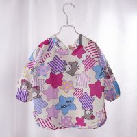 宝宝长袖儿童护衣防水画画衣婴儿吃饭围兜小孩反穿衣夏秋 快乐熊 80(14码0-1岁宝宝)