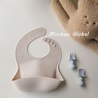 mushie围兜同款超软硅胶婴儿童围嘴宝宝喂饭防脏防水防水服吃饭兜 小麦色-Wheat