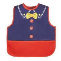 宝宝罩衣夏季无袖薄款防水反穿衣背心式饭兜男女儿童护衣吃饭围兜 红色领结款式 90码建议（0-2岁）