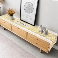 北欧电视柜布盖布防水长方形防尘罩桌垫桌旗鞋柜茶几桌布布艺盖巾 享受生活白金电视柜盖布 (防水)35*180cm