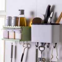 厨房家用筷子筒多功能壁挂筷笼子创意沥水筷子笼筷子勺子餐具收纳 白色 壁挂筷子笼[配1个胶贴]