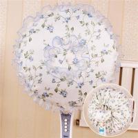 田园碎花蕾丝布艺全包电风扇罩落地扇罩子防尘2件套小太阳台扇罩 诗露花语-蓝色-机头