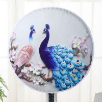 电扇风扇防尘罩卡通布艺风扇套落地扇台扇家用电风扇罩子电扇罩 孔雀