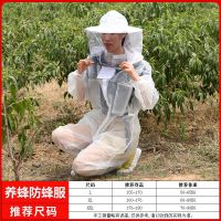 养蜂防蜂服加厚全套连体蜜蜂防护服透气养殖场防蜂帽蜜蜂工具蜂具 空调连体[圆顶帽]+无礼品 L码[155-170cm]