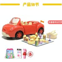 儿童小猪玩具男女孩佩奇帐篷跑车滑行汽车宝宝生日礼物套装2-6-岁 红色帐篷跑车无公仔送贴纸口哨袋子