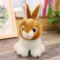 仿真精品白色小兔子毛绒玩具公仔可爱兔子布娃娃陪睡玩偶家居摆设 棕色兔子 20厘米 （质量保证）
