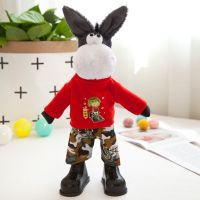 儿童电动学舌说话雪糕娃娃会笑哭唱歌跳舞磁控的贪吃的男女孩玩具 摇头驴 30cm