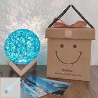 手办情人节毕业情侣生日礼物女生创意ins送闺蜜少女心男朋友特别 蓝色(usb不带开关) (木支架)不刻字+普通包装