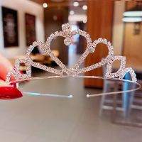 南极人儿童生日发饰带水钻皇冠发箍小公主洋气王冠发卡小女孩头箍 皇冠爱心款