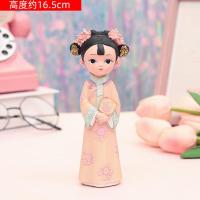 古风宫廷娃娃摆件少女心桌面摆设送老外礼物女孩房间格格人物摆件 格格(小号拿扇子)
