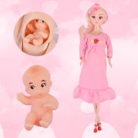 怀孕带小宝宝芭比娃娃儿童益智玩具单个女孩过家家生日圣诞礼物 新款孕粉+送小滑板车+泳圈