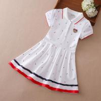 童装女童连衣裙夏季儿童短袖公主裙小女孩洋气时尚娃娃领春款裙子 [短袖]213#白色+超仙+推荐 110码建议身高95-1