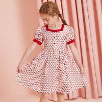 森林与孩子女童连衣裙2021夏季中大童休闲裙子女孩粉色公主裙韩版 花色 170