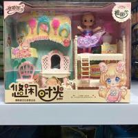 雅斯妮遇见悠闲时光祖丽莎女孩子双层床双人床女孩过家家玩具礼物 雅斯妮迷你双人床化妆台 737-16 送贴画 手链 沙画