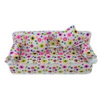 芭比娃娃玩具床沙发鞋房子车12关节古装屋套装儿童过家具婚纱衣服 沙发+2抱枕 不含娃娃