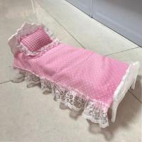 儿童过家家玩具芭比娃娃家具配件梦幻公主床摇篮床时尚装饰卧室 欧式单人床+枕头被子