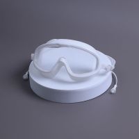 游泳眼镜护目潜水大框儿童成人男女士防水防雾泳镜不起雾泳帽套装 袋装泳镜[有耳塞] 小框泳镜-[浅黑]