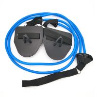 游泳陆地训练器比赛自由泳岸上阻力绳拉力强力手蹼划水臂力器 清仓-蓝色[40磅]默认发2套 陆地游泳臂力训练器