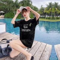 分体式游泳衣女三件套装仙女范保守遮肚显瘦学生ins风泡温泉泳装 2215三件套-黑色 M建议85-95斤